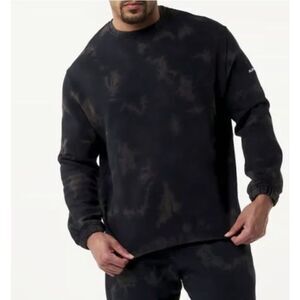 Alphalete HCTS Drop Shoulder Tie Dye Faded Black Crew neck Sweatshirt Size Large